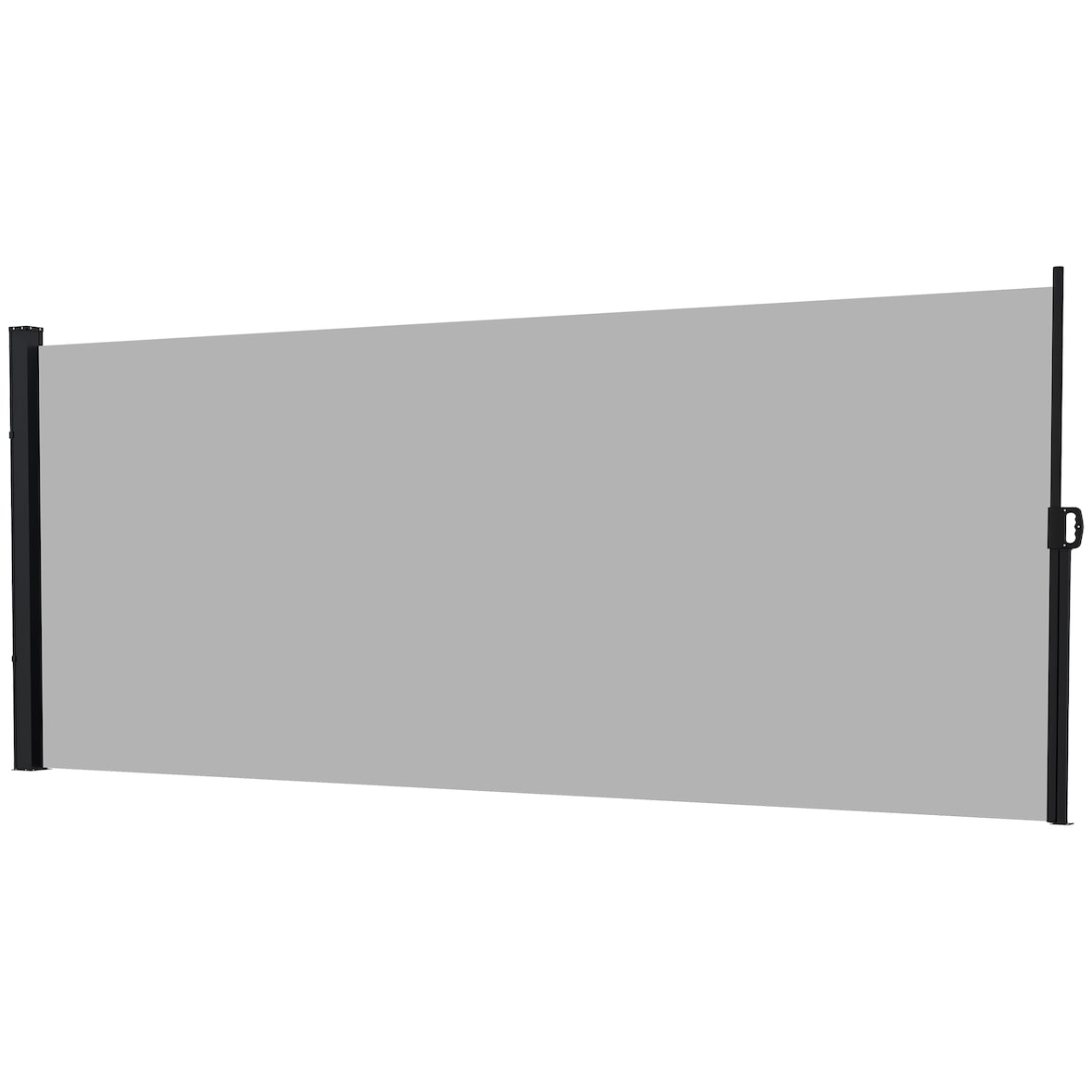Outsunny Tenda Laterale Retrattile 400x180 cm e Maniglia Grigio Chiaro