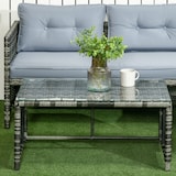 thumbnail of Set da Giardino  Divano Angolare Chaise Longue e Tavolino in Rattan PE Grigio