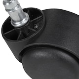 thumbnail of 5er Set gebremste Weichboden-Rollen für Bürostuhl 11 mm Stift / Durchmesser 50 mm, Premium Teppichrollen in Schwarz, Dreh-stuhlrollen für weiche