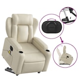 thumbnail of vidaXL Massagesessel mit Aufstehhilfe Elektrisch Creme Kunstleder