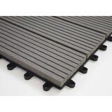 thumbnail of WPC Bodenfliese Rhone, Holzoptik Balkon/Terrasse, 11x je 30x30cm = 1qm ~ Premium, grau linear