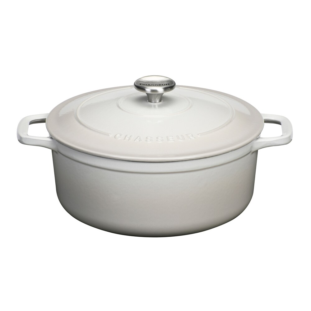 Cocotte ronde Le Chasseur 20 cm Macadamia 250.00 cl Blanc Rond Fonte émaillée Chasseur 28.00x22.00 cm