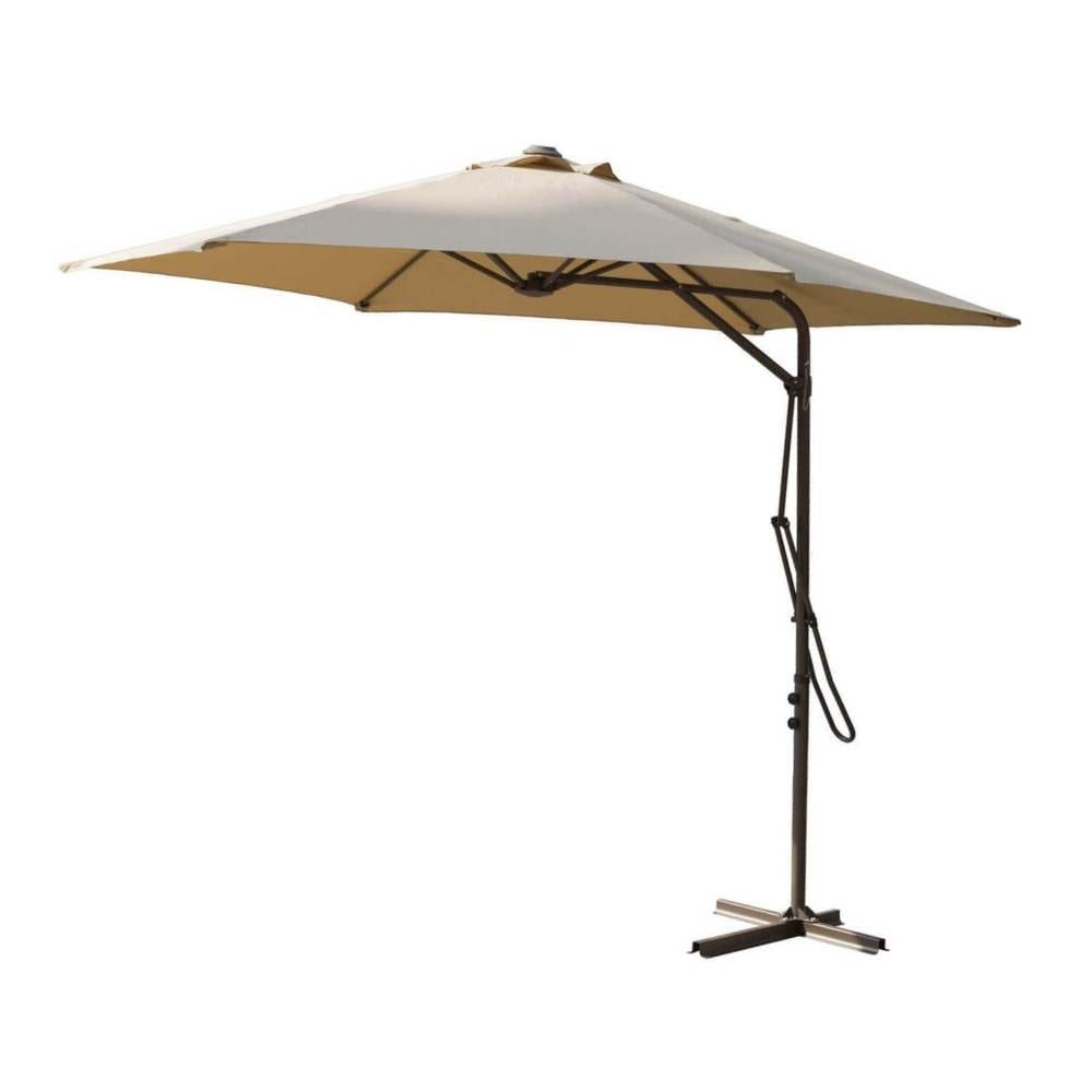 Ombrellone da Giardino 300 cm Decentrato Palo in Metallo Telo Poliestere 180 g/mq con Airvent per Esterno Piscina o Ristorante - Tortora cm Ø 300