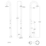 thumbnail of Sined Luna Alu Grau Aluminium Dusche Doppelter Wasseranschluss Iswitch Duschkopf Und Thermometer Grau