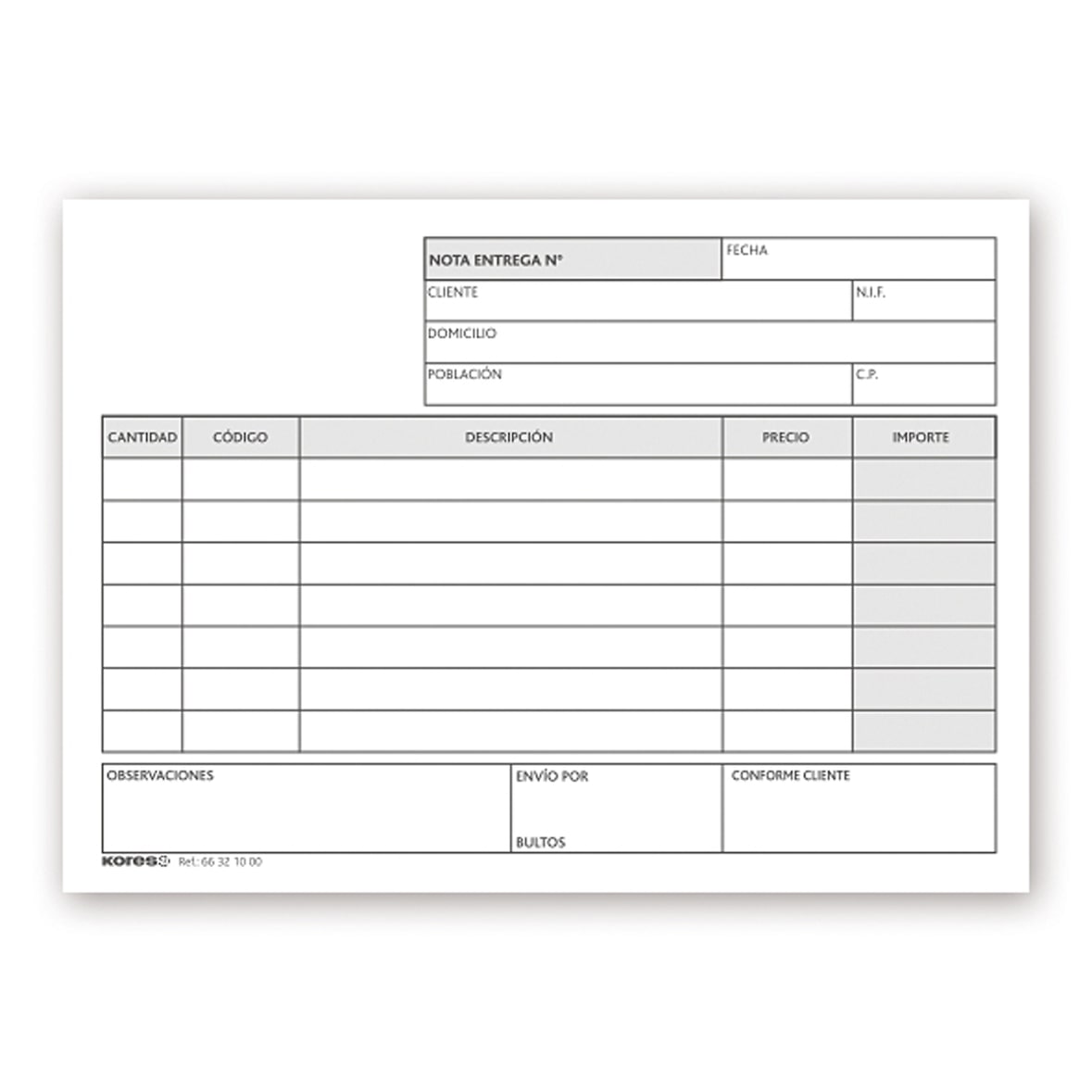 Bloco de notas de entrega em papel autocopiativo duplicado 4º natural (Tamanhos 145x210 mm)