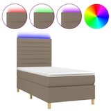 thumbnail of vidaXL Boxspringbett mit Matratze & LED Taupe 90x190 cm Stoff