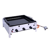 thumbnail of METRO PROFESSIONAL Gasbräter 3-Brenner, Aluminium/Edelstahl,  55.7 x 69.6 x 27.5 cm, 10.5 kW, Piezozündung, Bedienfeld, silber