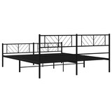 thumbnail of vidaXL Bedframe met hoofd- en voeteneinde metaal zwart 193x203 cm