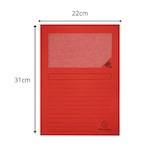 thumbnail of Exacompta - Réf. 50105E - Carton de 400 chemises à fenêtre Forever® 120 g/m²- dim 22 x 31 cm pour A4 - couleur rouge