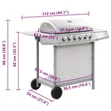 thumbnail of vidaXL Gasgrill mit 6 Flammen Edelstahl Silbern
