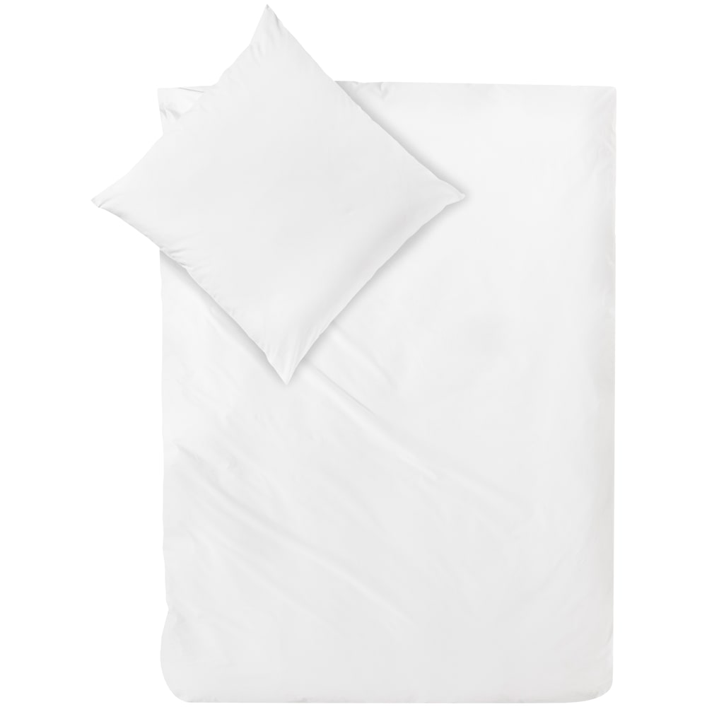 Decoper ® Mako-Satin Bettwäsche aus 100% Baumwolle | Atmungsaktiv & kuschelig weich | Farbe Weiß | 2 teilig - 135 x 200 cm + 80 x 80 cm