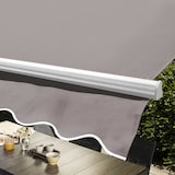 thumbnail of Markise mit doppelter Neigung 3 x 4 m und 4 beschwerten Fliesen in Taupe - Oviala