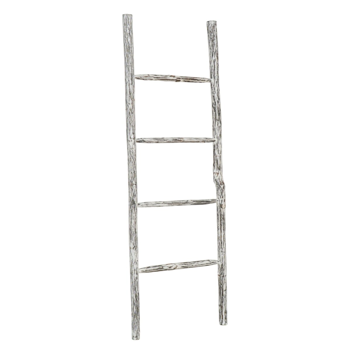 BISCOTTINI INTERNATIONAL ART TRADING Biscottini Holzleiter 37x4x170cm - Handtuchhalter für Boden und Wand - Handtuchhalterleiter fürs Badezimmer - 