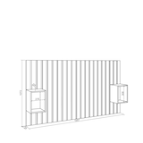 thumbnail of Hoofdeinde, Nachtkastjes, Met opbergruimte, 196x107x3cm, Bed van 120,135,140cm, Lamellenwand, Moderne stijl, Eiken _ 466_1