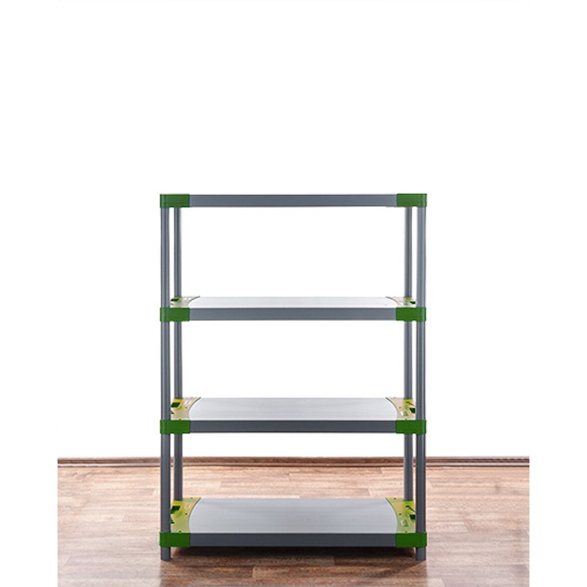 PROREGAL Kunststoffregal GREY BEAR Low, HxBxT 138x80x46cm, Fachlast 120kg, Grau-Grün Kunststoff-Regal Euro-Regal Stecksystem Lagerregal