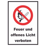 thumbnail of Feuer und offenes Licht verboten Schild A3 (297x420mm)