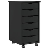 thumbnail of vidaXL Rollschrank mit Schubladen MOSS Schwarz Massivholz Kiefer