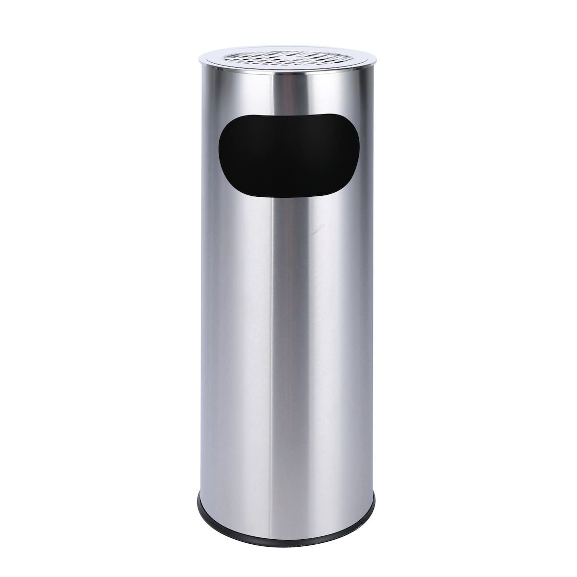 aro Cenicero de pedestal con tapa de rejilla, acero inoxidable, Ø 20,5 x 58 cm, 12 litros, plata