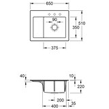 thumbnail of Villeroy&Boch Spülbecken, Küchenspüle Subway 45 Compact Stone White 650x510mm, Unteschrankbreite 45cm