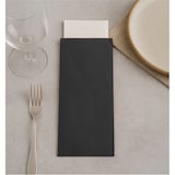 thumbnail of MONOUSO - Saqueta de Talheres com Guardanapo Preta 11x25cm (800 Uds)