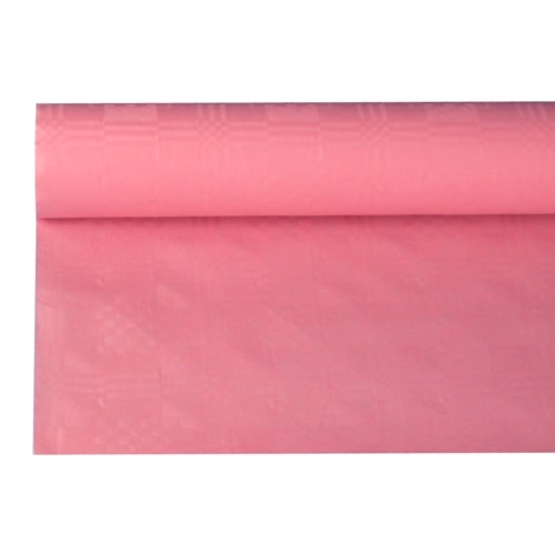 PAPSTAR, Tafelkleed papier met damastprint 8 m x 1,2 m roze