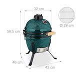 thumbnail of Relaxdays Kamado Grill, Ø 32 cm, Keramikgrill mit Thermometer bis 450°C, BBQ, Grillen, Kochen & Backen, Smoker, grün
