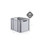 thumbnail of PROREGAL SparSet 10x Eurobox NextGen Economy mit Auflagedeckel & 4x Verschlüsse Gelb, Griffe offen, HxBxT 32x30x40cm, 30L, Eurobehälter, Box