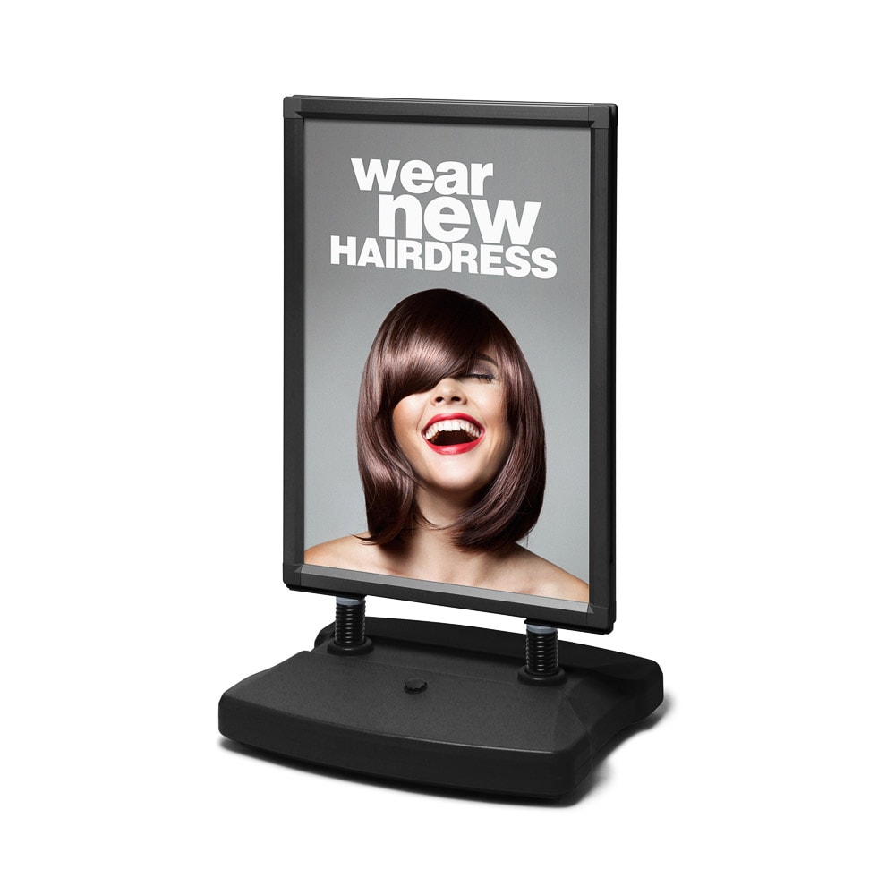 Exposiciónate Cavalletto pubblicitario per esterni bifacciale nero (A1) WTRA1WRBLK