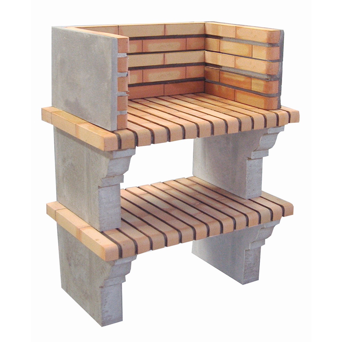 BBQ MINUS - Churrasqueira simples, sem chaminé, produzida em tijolo e cimento refratário - 91x57x108cm