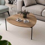 thumbnail of Table basse triangulaire en acier et effet bois - Oviala