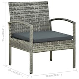thumbnail of vidaXL 4-tlg. Garten-Lounge-Set mit Auflagen Poly Rattan Grau