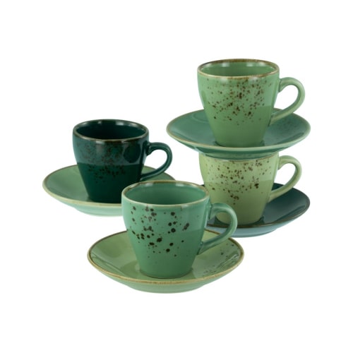 CreaTable Nature Collection Green LIfe Tassen Set 8-tlg Steinzeug