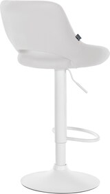 thumbnail of Décoshop26 - Verstellbarer Barhocker/Hochstuhl x1 aus weißem PVC mit durchbrochener Rückenlehne und weißem Metallfuß 10_0006100