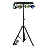 thumbnail of Portique Lumières Ibiza Light DJLIGHT60 2 Projecteurs PAR 12 LED RVBB de 1W, 2 Moon Flower à LED RGBWA, DMX, Télécommande