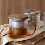 thumbnail of Ogo Living - Tisanière karl 300ml en verre borosilicate anse ambre