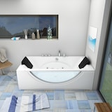 thumbnail of Whirlpool Pool Badewanne Eckwanne Wanne W81H-C-SC 180x90cm aktive Schlauch-Reinigung