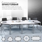 thumbnail of bümö Multifunktionstisch Buche, Tisch 160 x 69 cm, Tischfuß vierkant schwarz - Tisch Trapez, Besprechungstisch System D-Serie, Konferenztisch,