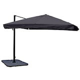 thumbnail of Gastronomie-Ampelschirm HWC-A96, Sonnenschirm, 3x3m (Ø4,24m) Polyester/Alu 23kg ~ Flap, anthrazit mit Ständer