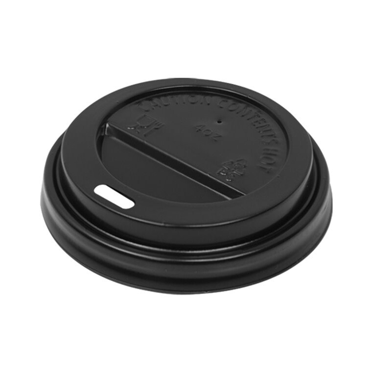 MONOUSO - Deckel Schwarz für Becher 4Oz Ø6,2cm (50 Stück)