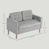 thumbnail of 2-Sitzer-Sofa aus Samt in Hellgrau mit Stauraum, 117x62x78 cm