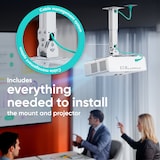 thumbnail of ONKRON Soporte Proyector Techo/Pared, hasta 10 kg, Inclinable et Giratorio, Base Proyector K3A-W Blanco