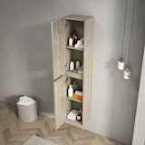 thumbnail of Badezimmer Wandschrank Offwhite 140x30x24 cm mit 2 Türen, verstellbaren Innenböden, Soft Close Scharnieren, Holzoptik aus Sperrholz