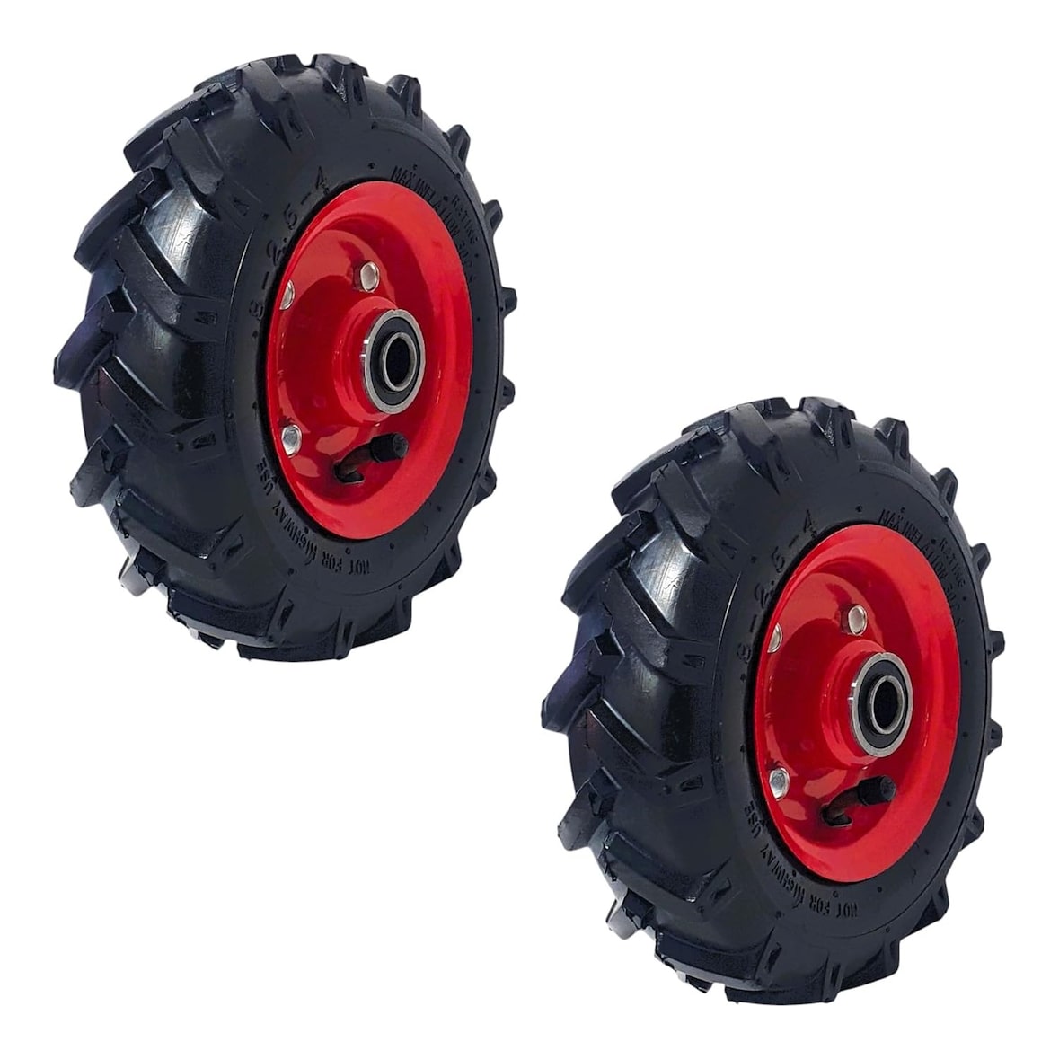 2 ruedas para carretilla con cámara COSHANO  de goma, 8-2.5-4" eje de 200 x 60 mm, hasta 150 kg