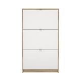 thumbnail of WellHome - Zapatero Abatible de Madera con 3 Compartimentos en color Blanco y Roble 71 x 25 x 124 cm - Segre Oak