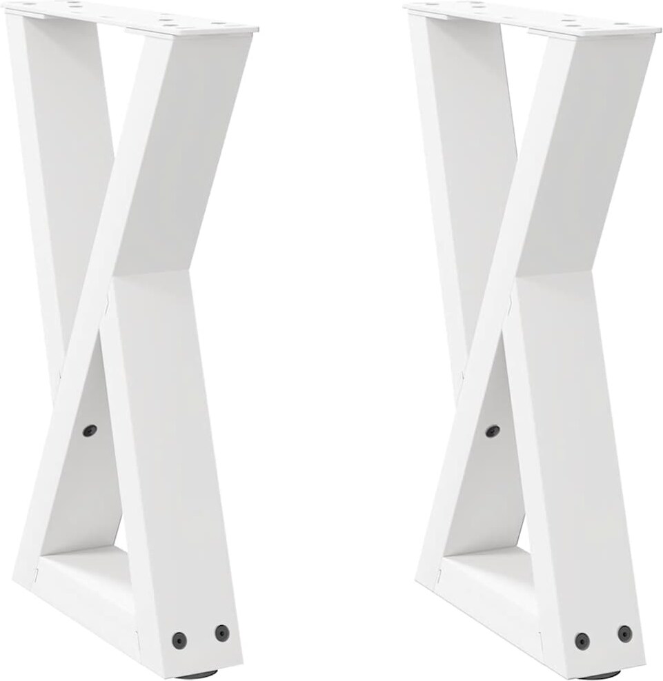 Helloshop26 - Set aus 2 verstellbaren Couchtischbeinen 28 x 43 cm elegantes modernes Design aus weißem Stahl 02_0056983