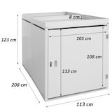 thumbnail of 2er-Fahrradgarage mit Pflanzkasten HWC-L56b, Fahrradbox, abschließbar verzinkter Stahl 123x113x208cm ~ hellgrau