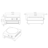 thumbnail of vaiotec elektrisch crêpesapparaat, 1 plaat, 450 x 500 mm