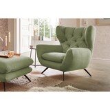 thumbnail of KAWOLA Grupo de asientos CHARME Sillón 2,5 plazas Taburete banco Pana verde oliva