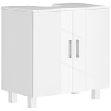 thumbnail of HOMCOM mueble para debajo del lavabo mueble de lavabo con pie con 2 puertas 2 estantes y sistema antivuelco para cuarto baño 60x35x60 cm blanco