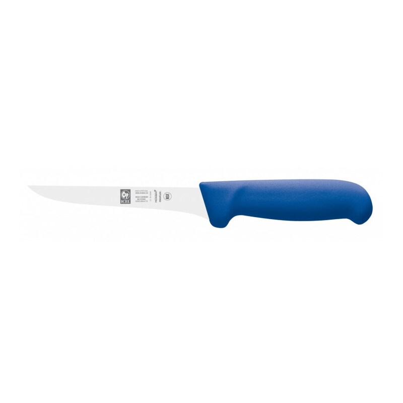 Icel, coltello disosso cm 15, lama stretta manico blu, qualità professionale, certificato NSF